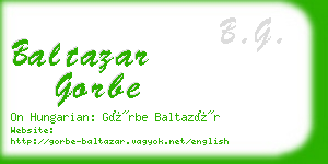 baltazar gorbe business card